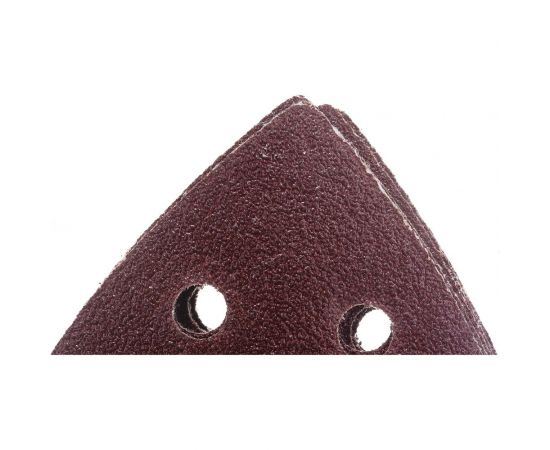 Универсальный шлифовальный треугольник STAYER на велкро основе 6 отверстий Р80 93x93x93 мм 5 шт. 35460-080 – изображение 3