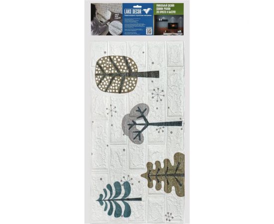 3D панель мягкая самоклеящаяся LAKO Лес (белый кирпич; 70х77 см) LKD-87-04-18 – изображение 2