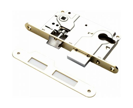 Врезной замок РЕНЦ 85х50 мм, латунь блестящая INLBB 8550-2/1 PB – изображение 2