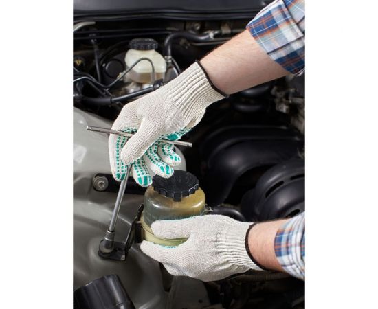 Трикотажные перчатки Фабрика перчаток, стандарт, с ПВХ, 10 класс, 5 нитей, белые, р.М 5-10-СТ-БЕЛ-(M) – изображение 4