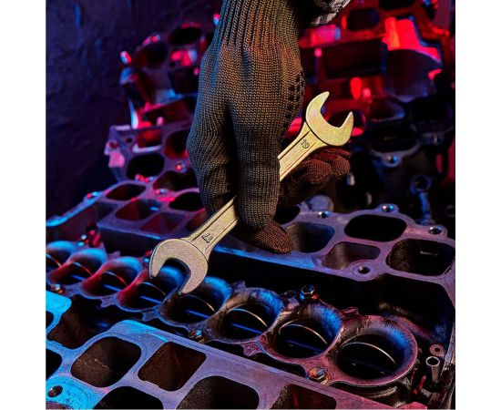 Гаечный рожковый ключ желтый цинк REXANT 17х19 мм 12-5830-2 – изображение 2