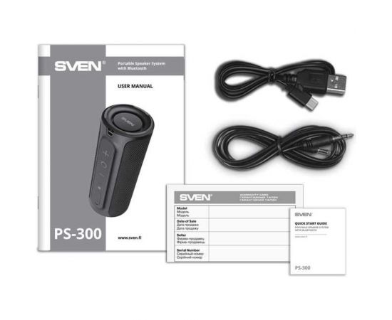 Портативная колонка SVEN АС PS-300 черная, 24 Вт, Waterproof (IPx7), TWS, Bluetooth, 2000 мА*ч SV-021221 – изображение 6