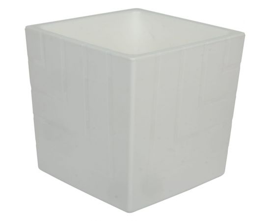 Пластиковый горшок с вкладкой liveingreen КВАДРО белый диам. 16 см, высота 16 см, 3.3 л КВ16-10 