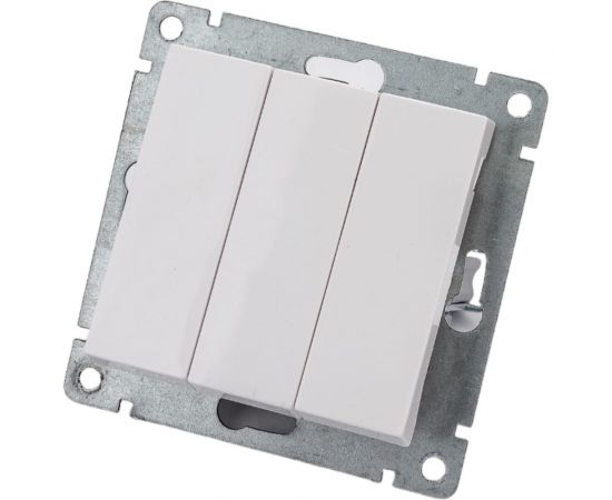 Трехклавишный выключатель UNIVersal серия афина, с/у, 10а, 220в, белый еврослот A0043 