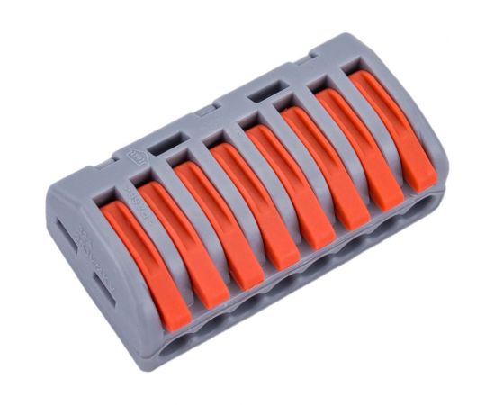 Клемма ETP СМК 418 с рычагом, 8 отверстий, 0,08-2.5мм2 10 шт/уп 40433 