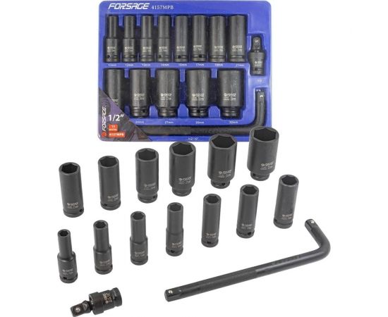 Набор ударных головок Forsage f-4157mpb 1/2, 15 предметов 52604 