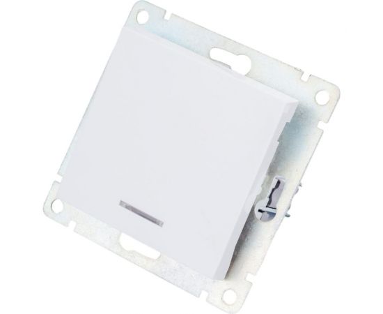 Одноклавишный выключатель UNIVersal с подсветкой серия афина, с/у, 10а, 220в, белый еврослот A0121 