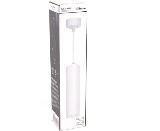 Потолочный светильник FERON ML1768 на подвесе MR16 35W 230V, белый 55x200, 48085 – изображение 7