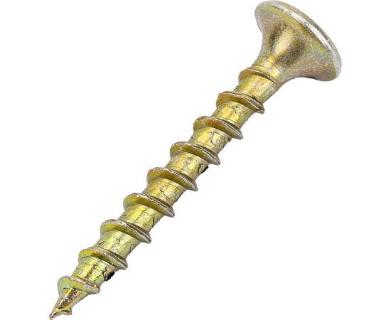 Саморезы МТК потайная головка, крупный шаг, жёлтый цинк, 3,5x32 500 шт. 113249 – изображение 3