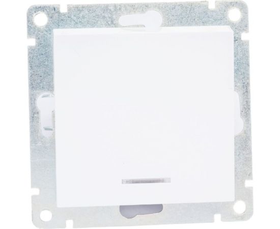Одноклавишный выключатель UNIVersal с подсветкой серия афина, с/у, 10а, 220в, белый еврослот A0121 – изображение 4