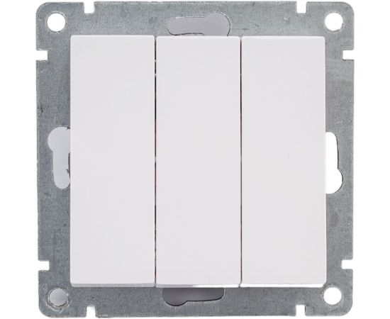 Трехклавишный выключатель UNIVersal серия афина, с/у, 10а, 220в, белый еврослот A0043 – изображение 4