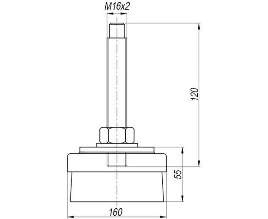 Опора виброизолирующая 160 мм с наружной резьбой М16х2 EMES MDA161612D – изображение 2