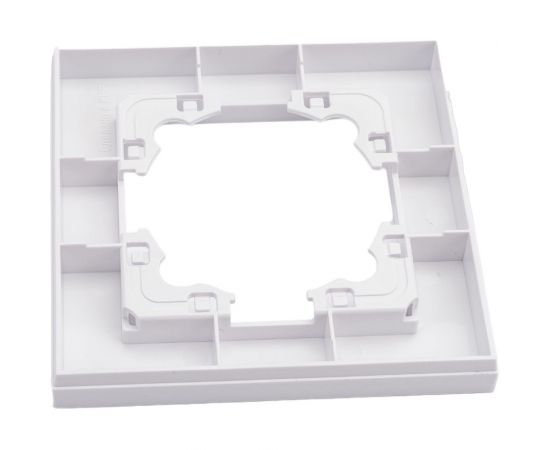 Одноместная горизонтальная рамка UNIVersal серия афина белая еврослот A0053 – изображение 3