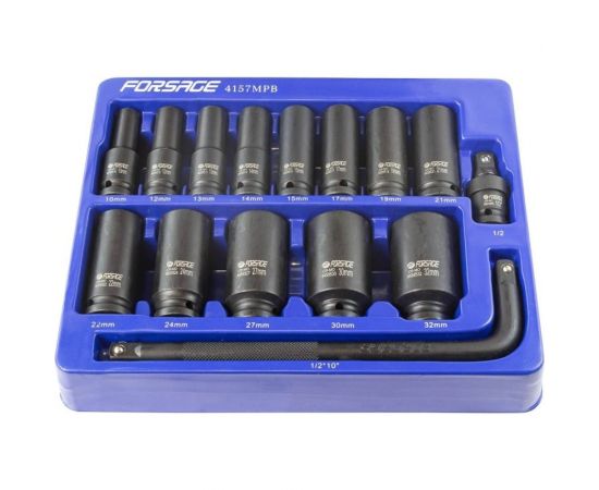 Набор ударных головок Forsage f-4157mpb 1/2, 15 предметов 52604 – изображение 2