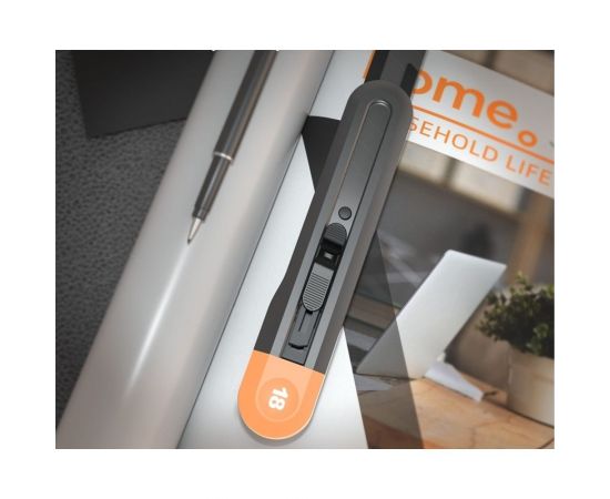 Технический нож DELI home series gray ht4018c сегментированное черное лезвие 18 мм, эксклюзивный дизайн, soft touch 112889 – изображение 6