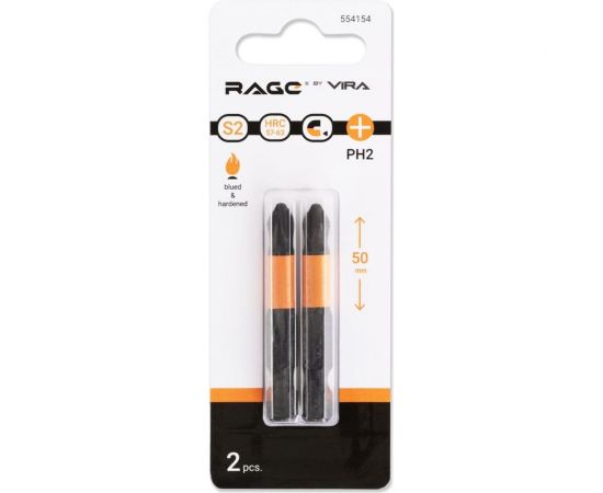 Биты магнитные PH2, 50 мм, 2 шт, S2 rage by VIRA 554154 – изображение 4