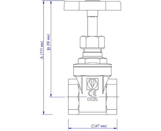 Латунная задвижка 1" Valtec VT.012 88713 – изображение 2