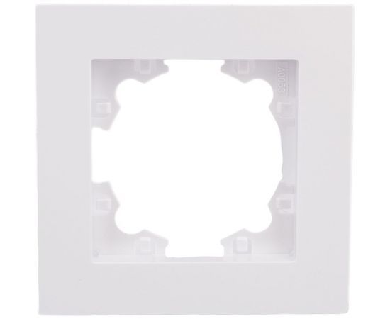 Одноместная горизонтальная рамка UNIVersal серия афина белая еврослот A0053 – изображение 2
