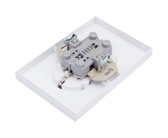 Двухместная розетка UNIVersal серия афина с/з, с/у, 16а, 220в, белая еврослот A0128 – изображение 4