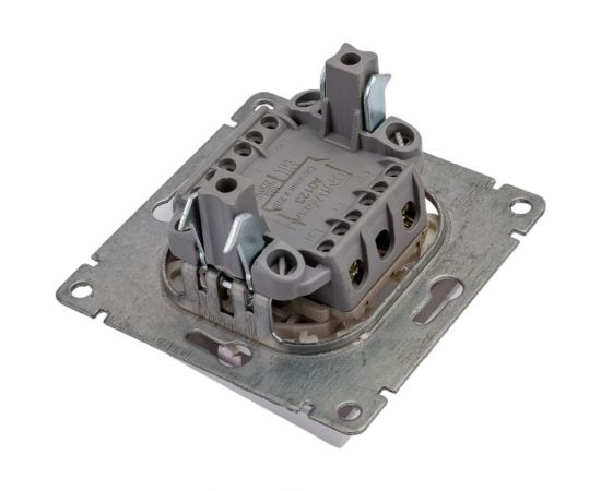 Двухклавишный выключатель UNIVersal с подсветкой серия афина, с/у, 10а, 220в, белый еврослот A0123 – изображение 2