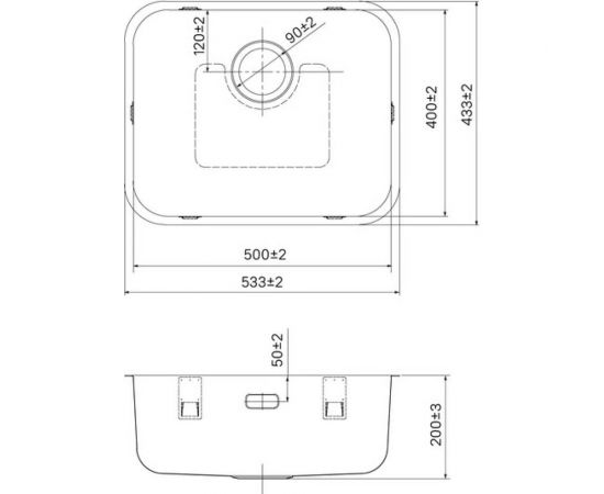 Мойка IDDIS нержавеющая сталь, сатин, 533x433, Mate MAT53S0i77 – изображение 3