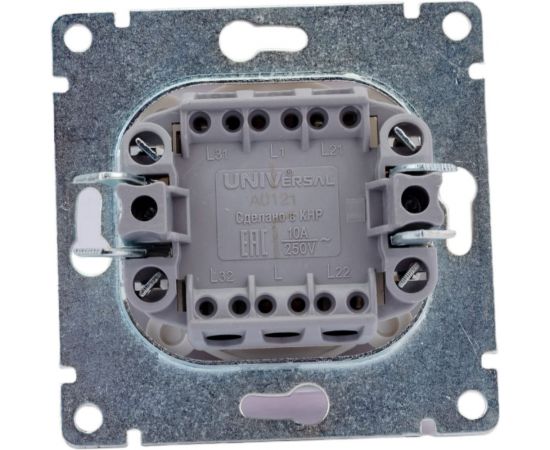 Одноклавишный выключатель UNIVersal с подсветкой серия афина, с/у, 10а, 220в, белый еврослот A0121 – изображение 2