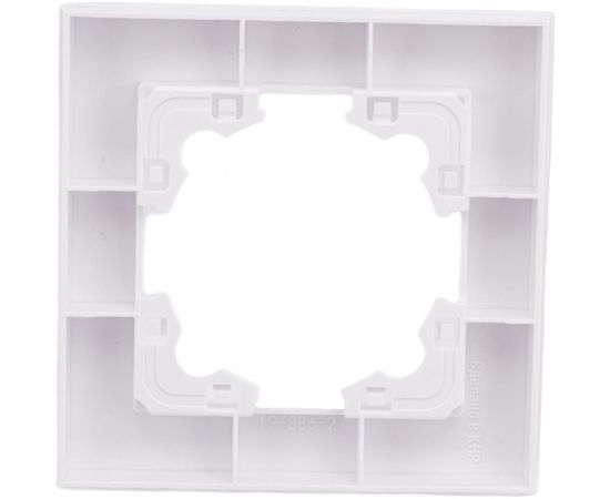 Одноместная горизонтальная рамка UNIVersal серия афина белая еврослот A0053 – изображение 4