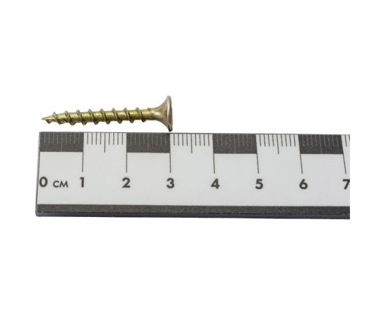 Саморезы МТК потайная головка, крупный шаг, жёлтый цинк, 3,5x32 500 шт. 113249 – изображение 4