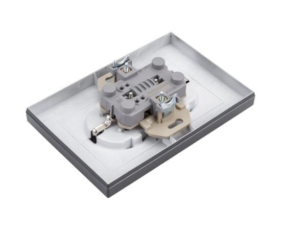 Двухместная розетка UNIVersal серия афина с/з, с/у, 16а, 220в, графит еврослот A0128-Gr – изображение 2