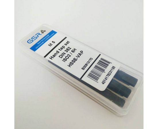 Ручные метчики GSR M5х0,8 HSSE-VAP DIN352 6H набор 3 шт для нержавейки B00813170 – изображение 2