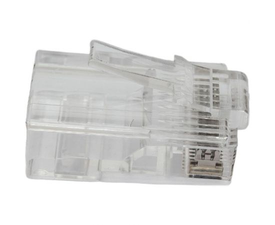 Коннектор NETLAN RJ45/8P8C, Кат.5e, 3мкд, универсальный, под 0,47-0,51мм, неэкранированный, 100 шт. EC-UP8P8C-5E-003-TR-100 
