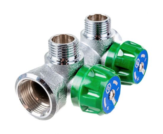 Регулирующий коллектор STOUT 3/4, 2 отвода 1/2, плоское уплотнение SMB-6849-341202 