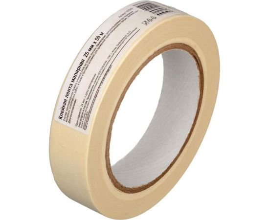 Клейкая малярная лента ООО Комус 25 мм х 50 м, крепированная 767970 