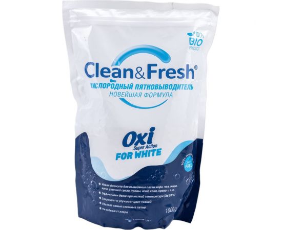 Пятновыводитель CLEANANDFRESH oxi для белого белья, 1000 г Cl51000w 
