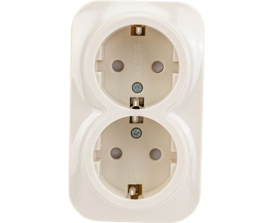 2-ая розетка IEK РСш22-3-ХК с з/к и з/ш о/у 16А GLORY кремовый ERH24-K33-16 