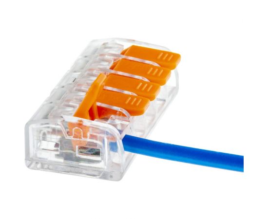 Соединительные монтажные клеммы duwi с рычажком прозрачные СМК 222-415, 2,5мм2, 5 шт. 26615 0 – изображение 3