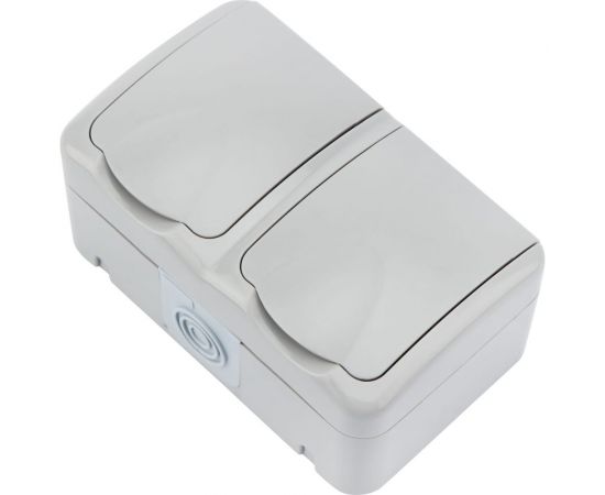 Двойная накладная розетка KRANZ горизонтальный блок с/з IP54 16А серая KR-78-0806 – изображение 6