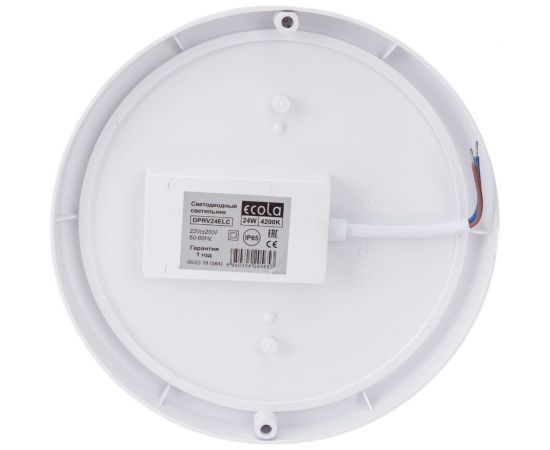 Накладной светильник Ecola LED ДПП Круг IP65 матовый белый 24W 220V 4200K 210x45 DPRV24ELC – изображение 2