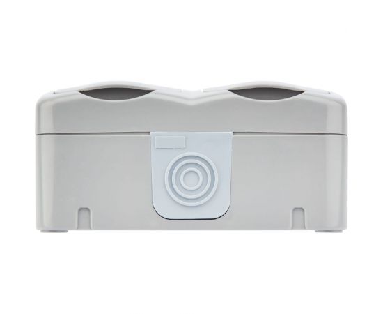 Двойная накладная розетка KRANZ горизонтальный блок с/з IP54 16А серая KR-78-0806 – изображение 3