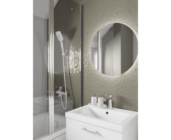 Душевой гарнитур Cersanit FERRO держатель лейки, 3 режима, шланг 150 металл, квадрат 64085 – изображение 5