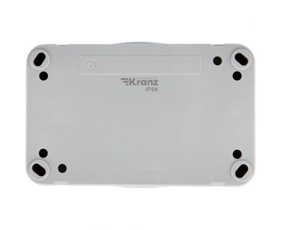 Двойная накладная розетка KRANZ горизонтальный блок с/з IP54 16А серая KR-78-0806 – изображение 2