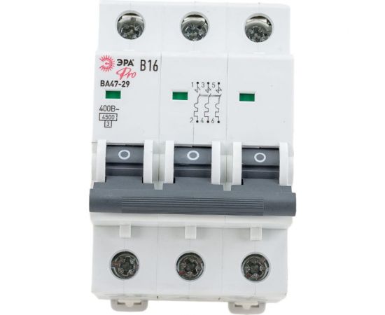 Автоматический выключатель ЭРА PRO NO902197 ВА47-29 3Р, 16А, 4,5кА, кривая В Б0048787 