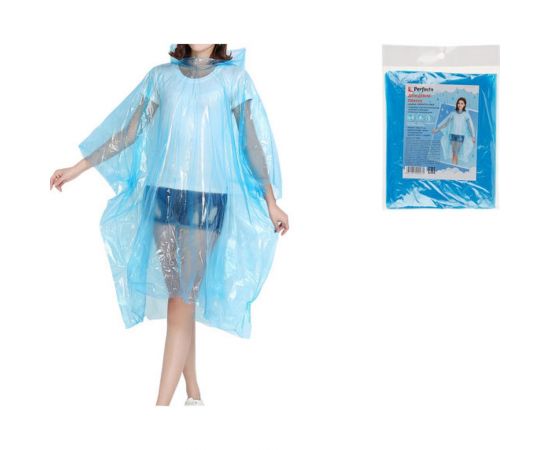 Дождевик-пончо PERFECTO LINEA голубой 28-102003 