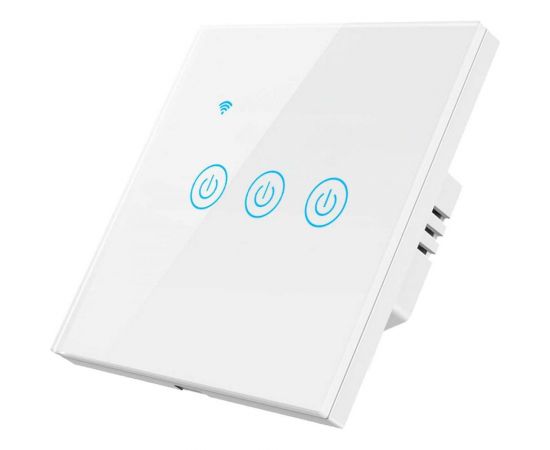 Умный трехкнопочный сенсорный выключатель Roximo белый SWSEN01-3W 