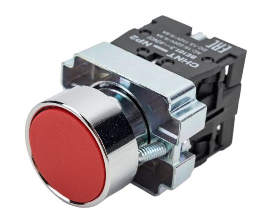 Кнопка управления CHINT NP2-BA45 без подсветки красная 1НЗ +1НО IP40 573764 