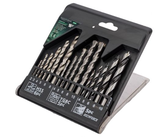 Набор сверел комбинированный 16 шт ROCKFORCE RF-DBS16M 