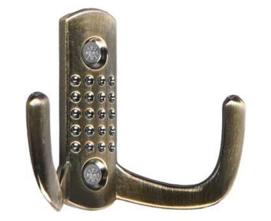 Мебельный крючок ТУНДРА KM202AB, двухрожковый, цвет бронза 1866170 