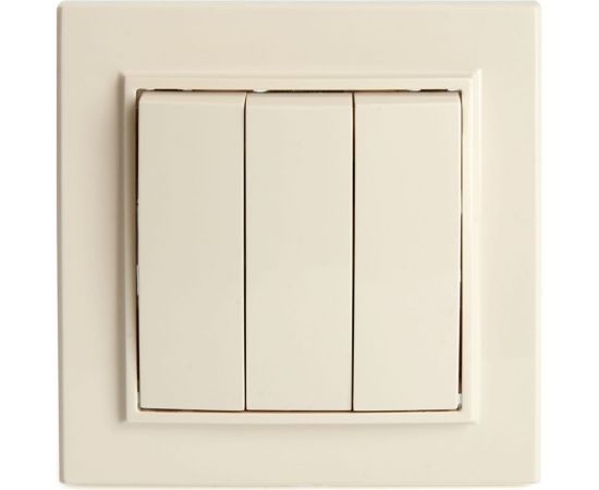 3-клавишный выключатель STEKKER psw10-9007-02, 250в, 10а, серия эрна, слоновая кость, 39923 