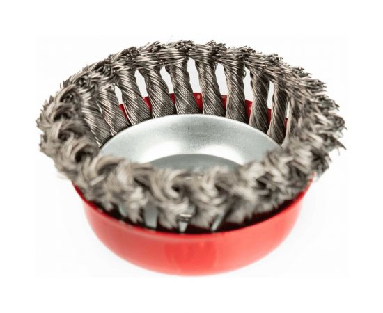 Щетка-чашка по металлу для УШМ 100 мм, М14, крученая проволока SAMGRUPP 16220 – изображение 6