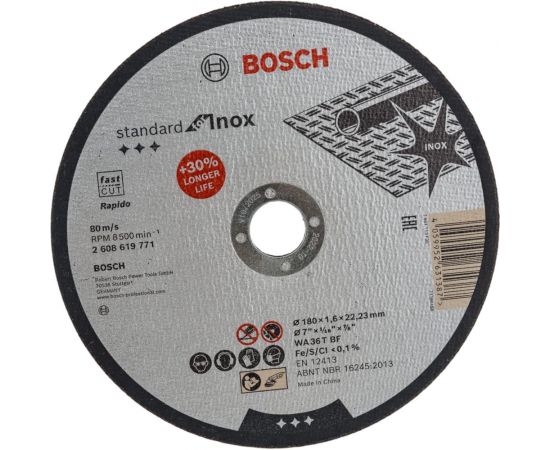 Отрезной круг Standard for Inox 180x1.6 мм Bosch 2608619771 – изображение 4